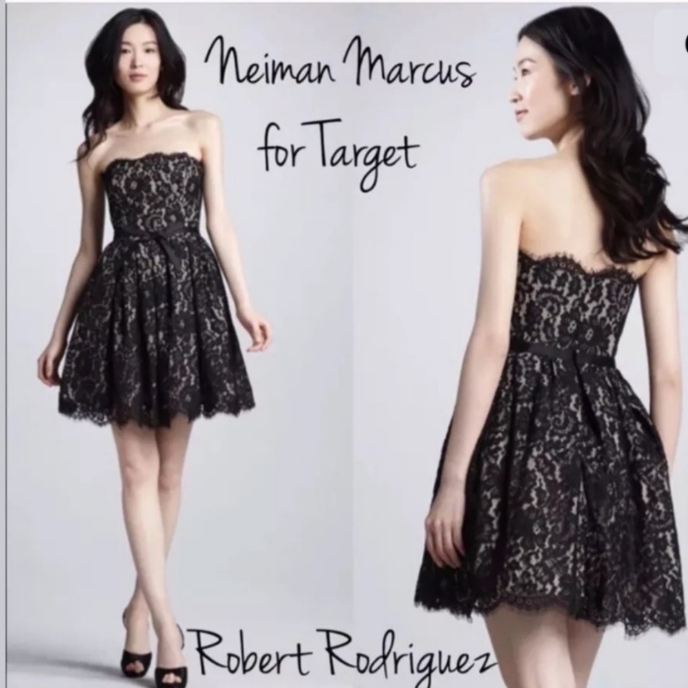 NWT Robert Rodriguez Neiman Marcus X Target  Black & Tan Lace Party Dress - 4